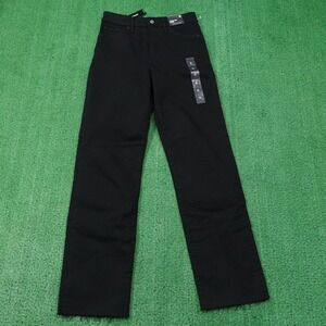 New! Express Jeans Womens 2L Black Straight Ankle High Rise Stay Black Hyper